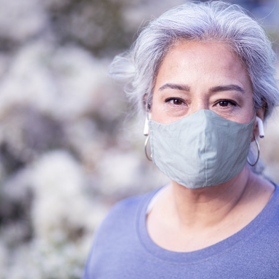 Woman wearing mask